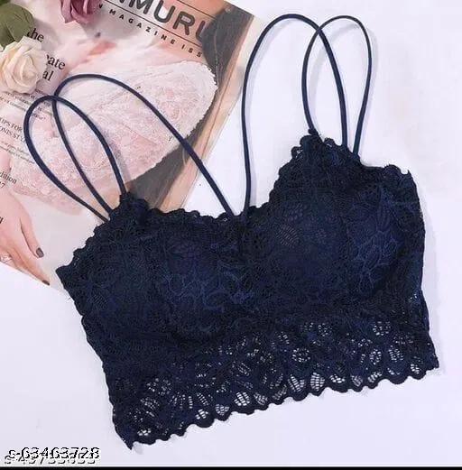 Net Bra for Women, Blue (30C)