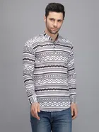 Cotton Blend Printed Kurta for Men 