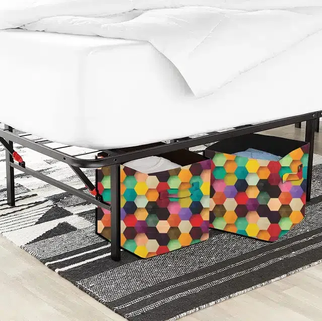 PVC Printed Multipurpose Storage Box (Multicolor, Pack of 2)