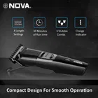 Nova NHT 1074 USB Runtime: 30 min Trimmer for Men [Black and Silver]