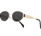 Vintage Oval Metal Sunglasses for Women ,Black