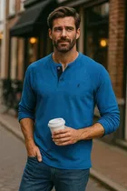 Cotton Solid T-Shirt for Men, Blue 