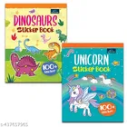 Dinosaurs And Unicorn Sticker Book for kids 