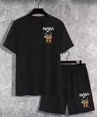 Printed Tracksuit for Men (Black, M) (Set of 1)