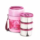 ट्रूवेयर ऑफिस प्लस 3 BPA फ्री प्लास्टिक लंच बॉक्स विथ 3 स्टेनलेस स्टील कंटेनर्स 300 ml x 2, 200 ml x 1