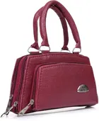 Rexine Solid Satchel Bag for Women