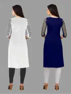 Crepe Solid Kurtis for Women 