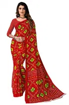 Kanooda Prints Georgette Women Saree With Un-stitched Blouse 