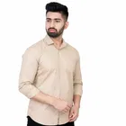 Smart Casual Wear Cotton Blend Shirt for Mens, Cream 