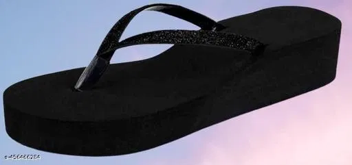 Comfort Platform Sandals for Women (Black, IND-4)