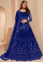 Net Embroidred Semi Stiched Lehenga Choli for Women 