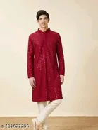 Embellished Mandarin Neck Kurta for Men 