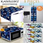 KANUSHI Industries® Fridge/Refrigerator Cove + 1 Pc microwave cover + 2 Pc handle cover + 4 pc Fridge Mats