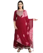 Cotton Cambric Embroidered Kurta Set for Women 