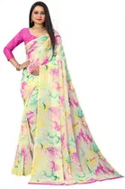 Kanooda Prints Georgette Women Saree With Un-stitched Blouse 