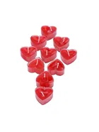 Heart Shaped Unscented Candles (Red, Pack of 10)