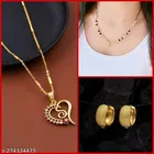 Combo of Alloy Mangalsutra with Pendant & 1 Pair Earrings for Women 