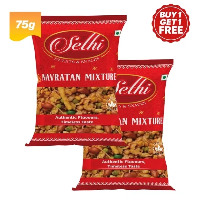 सेठी नवरतन मिक्सचर 2X75 g (बय 1 गेट 1 फ्री)