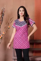 Viscose Rayon Printed Short Kurti for Women 
