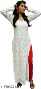 Net Kurti for Women,  White  