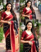 Kanjeevaram Silk Printed Saree for Women, Multicolor 