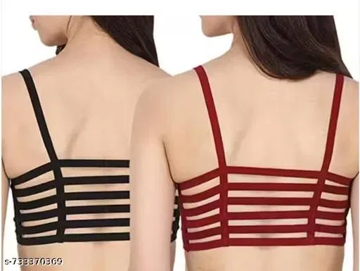 Sports Bra for Women, Pack of 2 (Black, 28A)