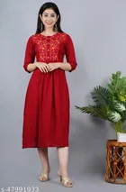 Rayon Embroidred Anarkali Kurti for Women 
