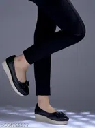 Solid Synthetic Loafers for Women 
