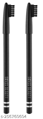 Eye Brow Pencil with Brush (Black, Pack of 2)