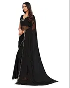 Lycra Blend Solid Saree for Women 