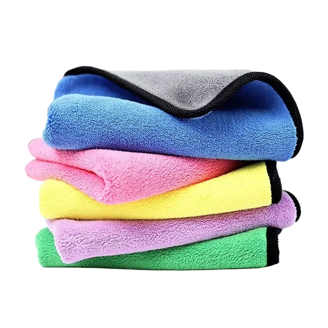 Microfiber Car Cloth & Towels (Multicolour, 30x40 cm) (Pack of 5)