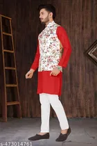 Cotton Button Kurta Set for Men 