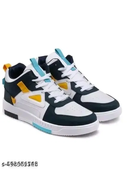 Jootiyapa Stylish Mens Sneakers (Blue & White, 9)