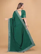 Crepe Embellished Saree with Blouse Piece for Women 