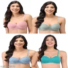 Cotton Blend Solid Padded Bra for Women 