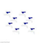 Plastic Nozzle Bib Cock Taps (White & Blue, Pack of 8)
