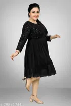 Net Solid Dress for Women 
