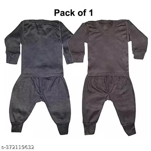Woolen Thermal Set for Kids (Multicolor, 12-18 Months)