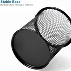 Metal Pen Holder Round Shape and 5 Pcs Ezee Click 0.7 to 1 mm Ball Pen 