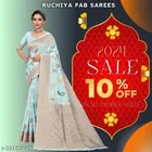Cotton Linen Zari Woven Saree for Women 