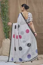 Silk Woven Design Saree for Women, White 