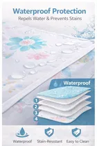 White Floral Waterproof and Dustproof top-load washing machines cover