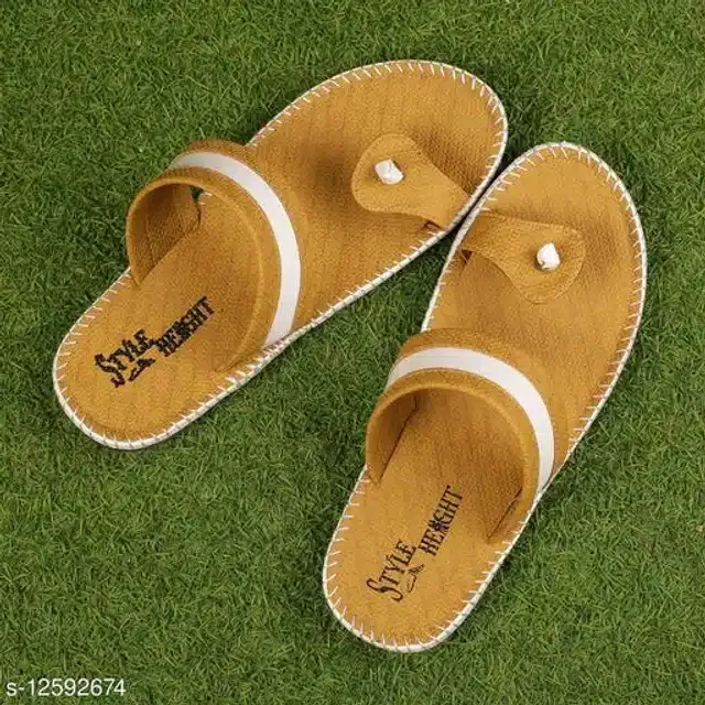 Flip Flops for Men (Tan, 7)