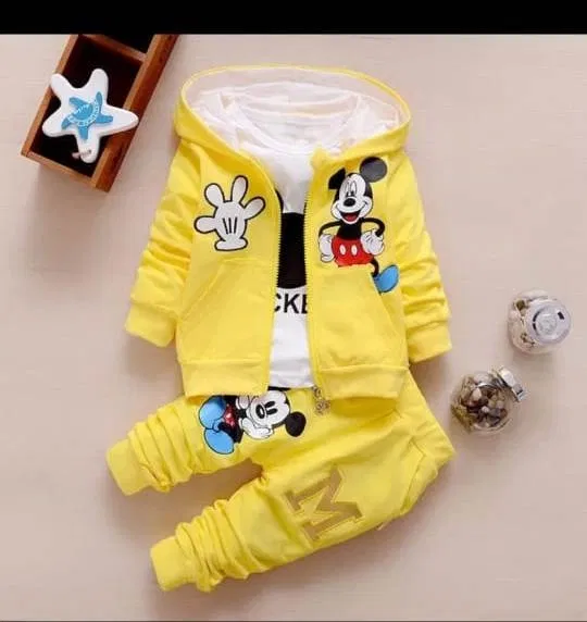 Hosiery Clothing Set for Kids (Yellow, 18-24 Months)