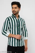 Cotton Blend Striped Shirts for Men, Multicolor 