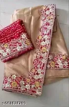 Georgette Solid Saree For Women, White