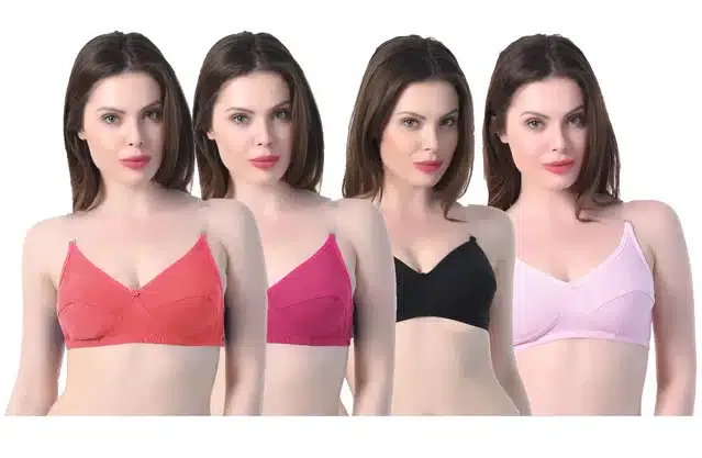 Non Padded T-Shirt Bra for Women (Pack of 4) (Multicolor, 34B)