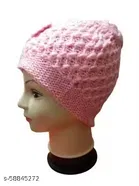Woolen Solid Cap for Women 