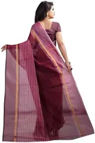 Polycotton Striped Saree for Women 