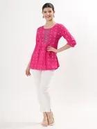 Casual Regular Sleeves Yoke embroidered short Kurti 